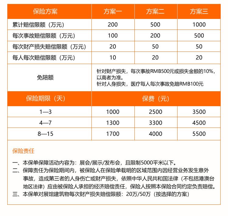 平安公众责任险（展会）